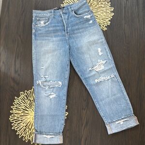 Veronica Beard Distressed Blue Jeans